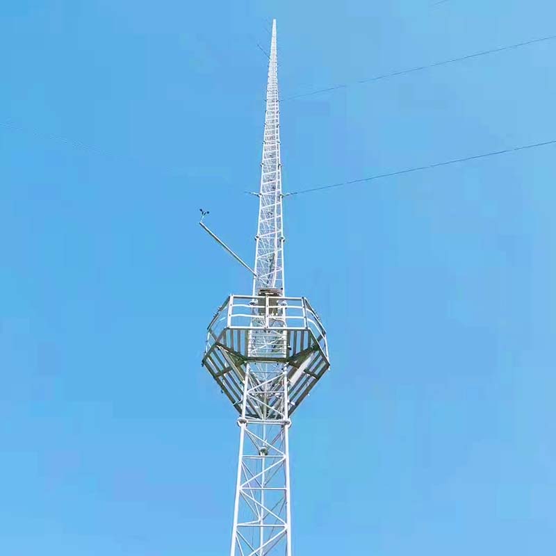 Torre de proteção contra raios em aço com ângulo de 35 metros