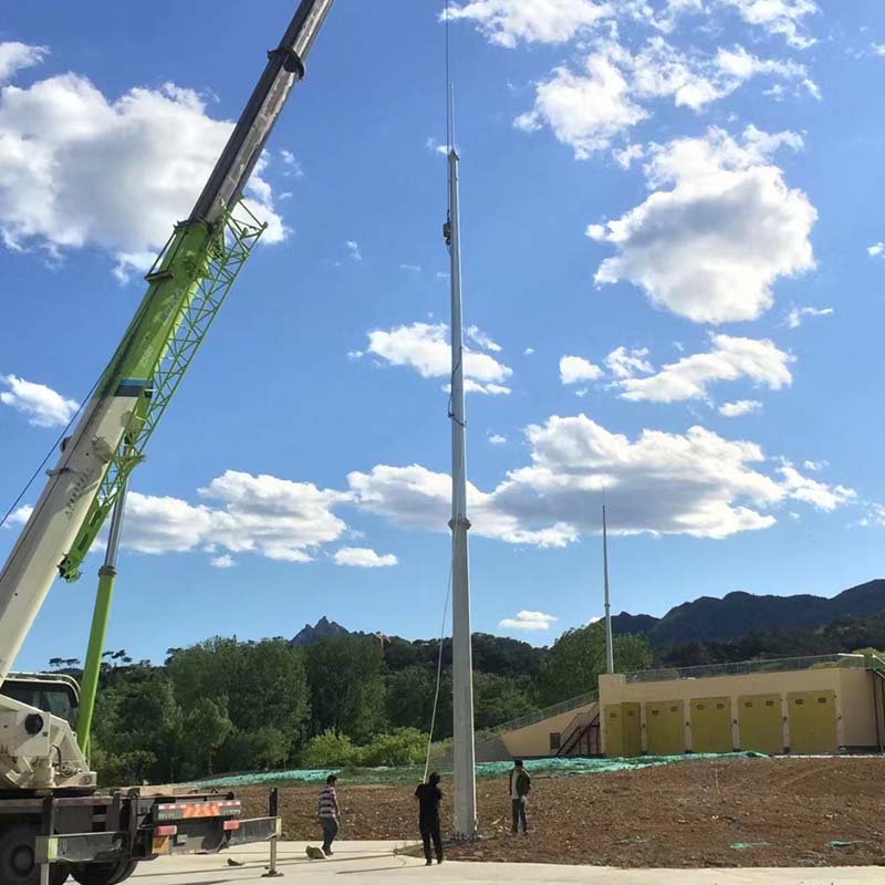 Torre de comunicação móvel de tubo único 5G de 32 metros