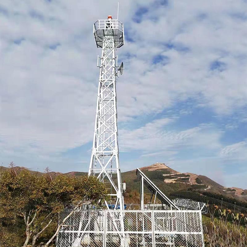 Torre de monitoramento de aço angular de quatro colunas