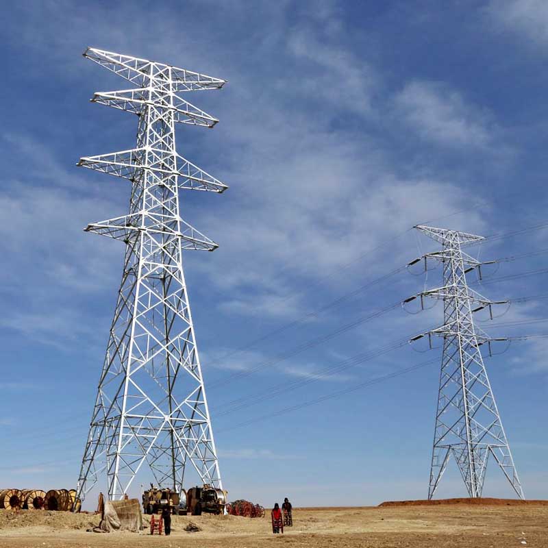 Torre de energia de aço com chifre galvanizado